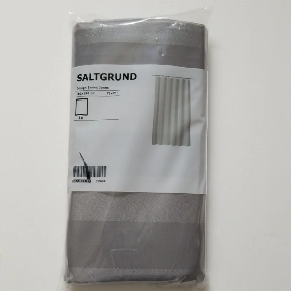 IKEA Shower Curtain SALTGRUND . Color: Gray. 180x180 cm, 71x71